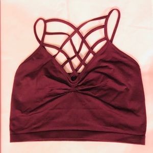 Athletic Sports bra skylee collection burgundy